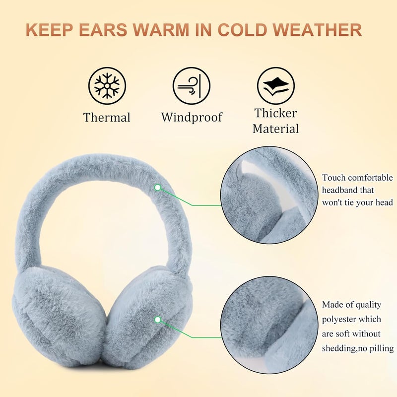 Pesaat Fluffy Ear Muff for Women Plush Earmuffs Kids Winter Earmuffs Girls Boys Cold Weather Ear Warmer - Image 2